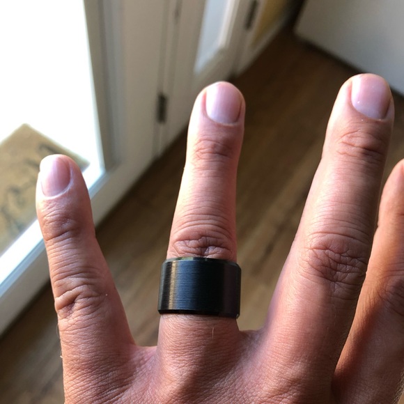 Men's Black Brushed Tungsten Carbide Ring - Picture 3 of 3